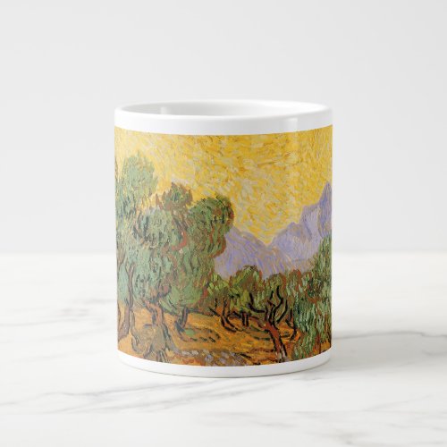 Olive Trees Yellow Sky and Sun Vincent van Gogh Giant Coffee Mug