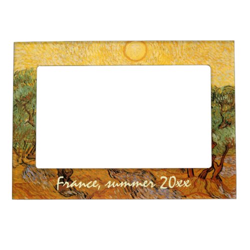Olive Trees Yellow Sky and Sun Vincent van Gogh Magnetic Photo Frame