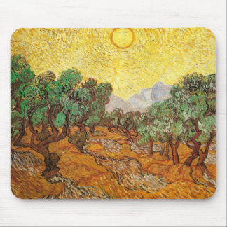 Olive Trees Yellow Sky & Sun Van Gogh Fine Art Mouse Pad