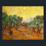Olive Trees Yellow Sky & Sun Van Gogh Fine Art Poster<br><div class="desc">Olive Trees with Yellow Sky and Sun, Vincent van Gogh, Saint-Rémy November 1889. Oil on canvas, 73.7 x 92.7 cm. Minneapolis, The Minneapolis Institute of Arts. F 710, JH 1856 Vincent Willem van Gogh (30 March 1853 – 29 July 1890) was a Dutch Post-Impressionist artist. Some of his paintings are...</div>