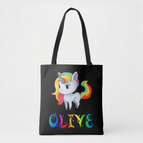 Olive Unicorn Tote Bag