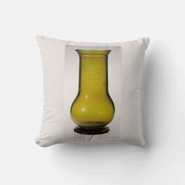 Olive vase gray throw pillow (Front)