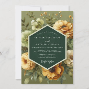 Olive Vintage Meadow Wedding Invitation