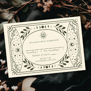 Olive Vintage Tarot Card Gothic Wedding RSVP