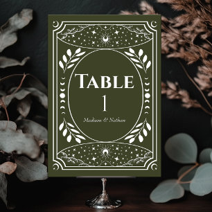 Olive Vintage Tarot Gothic Wedding Table Card