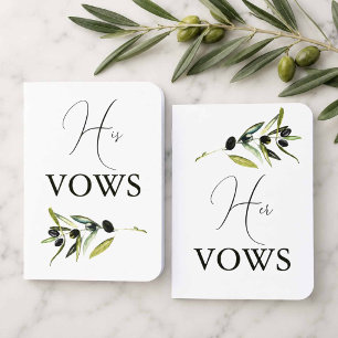 Olive Wedding Ceremony Vows Foil Vow Books