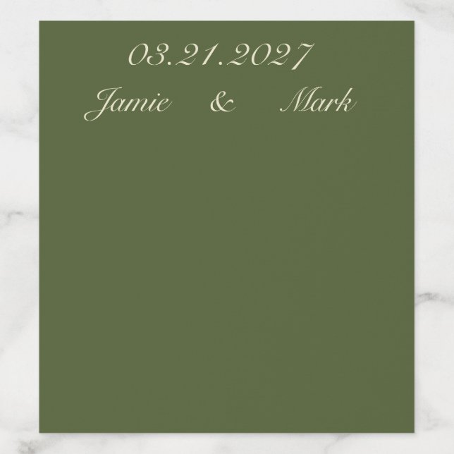 Olive Wedding Invitation Envelope Liner (Design)