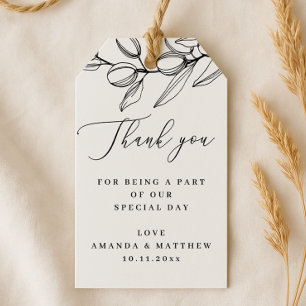 Olive Wedding Thank You Mediterranean Botanical Gift Tags