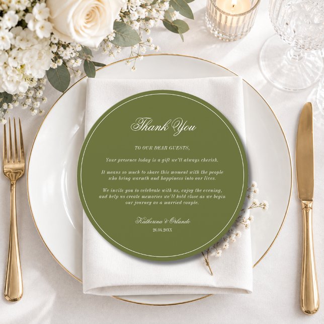 Olive Whimsy Formal Round Wedding Guest Place  Program (Creator Uploaded)