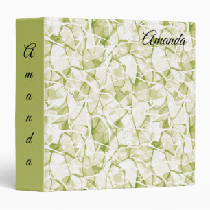 olive-white abstract fashionable modern pattern 3 ring binder