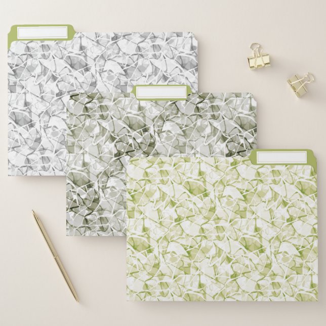 olive-white abstract fashionable modern pattern    file folder (Set)