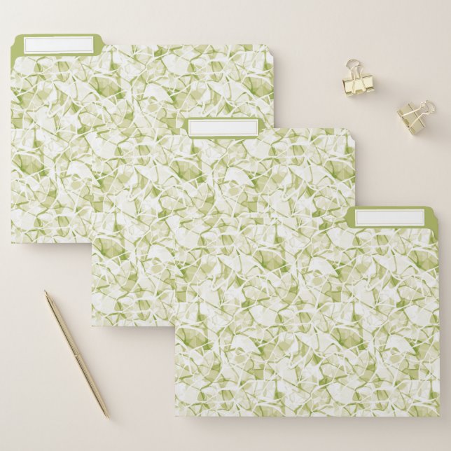 olive-white abstract fashionable modern pattern    file folder (Set)