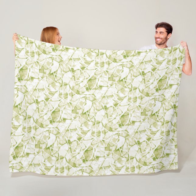 olive-white abstract fashionable modern pattern    fleece blanket (In Situ)