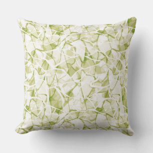 olive-white abstract fashionable modern pattern throw pillow