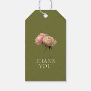 Olive & White   Chic Rose Wedding Thank You Gift  Gift Tags