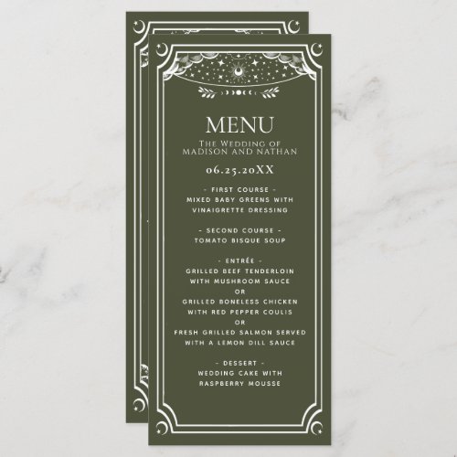 Olive  White Elegant Tarot Card Wedding