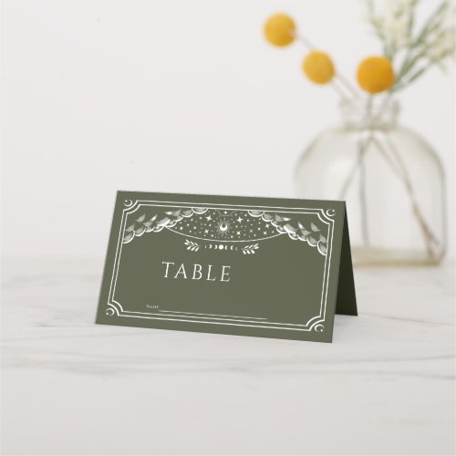 Olive  White Gothic Tarot Card Wedding