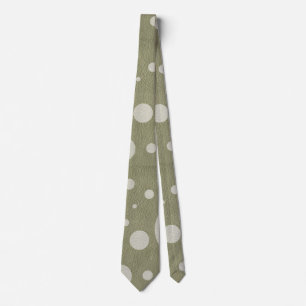 Olive & White Spots and Dots Tie