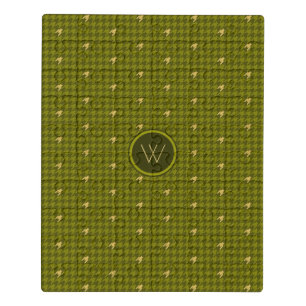 Olive with Gold Accent Houndstooth Acrylic Puzzle