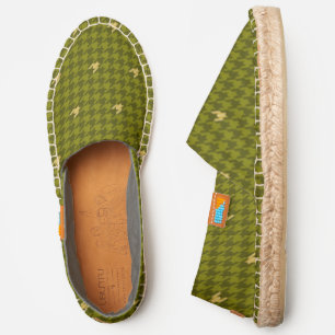 Olive with Gold Accent Houndstooth Afridrilles