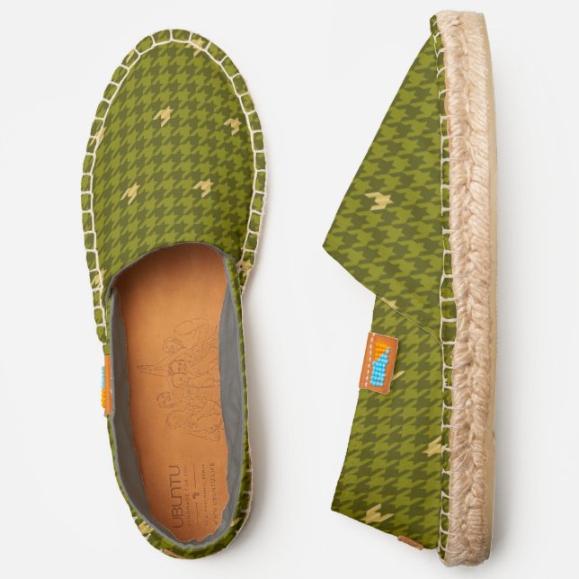 Olive with Gold Accent Houndstooth Afridrilles (Side)