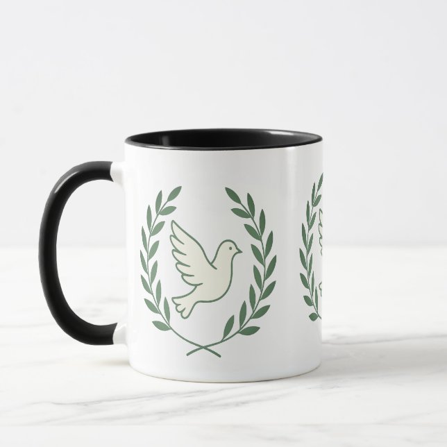 Olive Wreath – Peace Symbol Mug (Left)