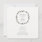 Olive Wreath Wedding Invitation (Back)