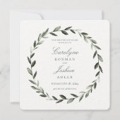 Olive Wreath Wedding Invitation (Front)