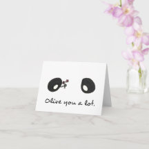 Olive You A Lot, hand drawn greeting card