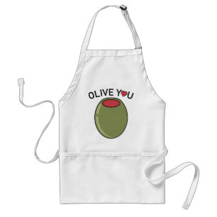 Olive You Adult Apron