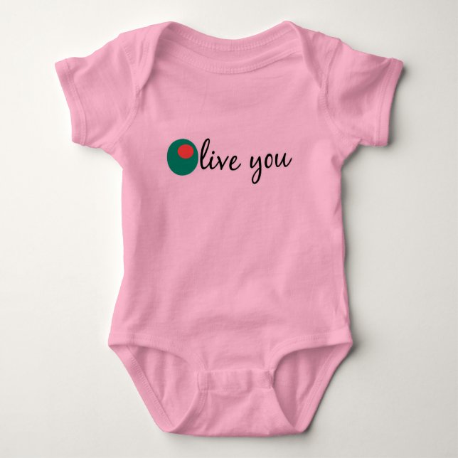 Olive You Baby Bodysuit (Front)