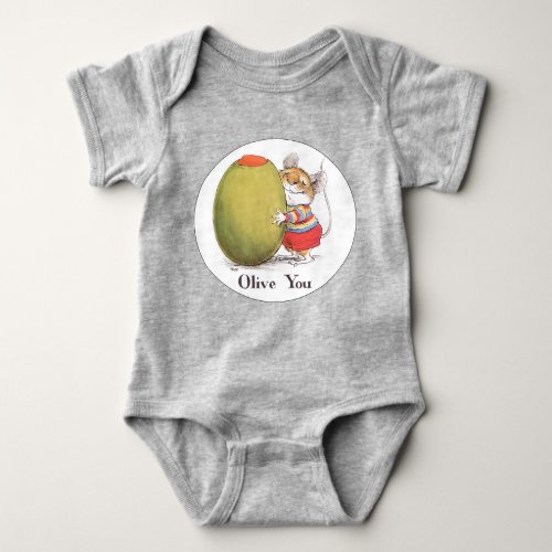 Olive You Baby Romper