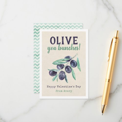 Olive You Bunches Kids School Valentines Cards
