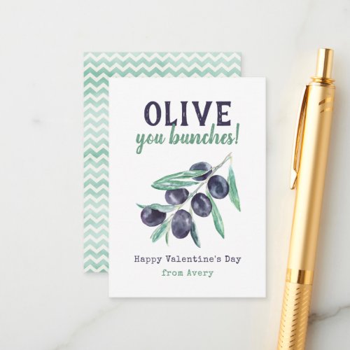 Olive You Bunches Kids School Valentines Cards