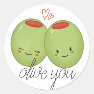 Olive You Classic Round Sticker