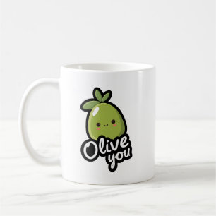Olive You – Cute Kawaii Olive Pun Design Coffee Mug