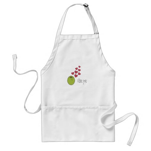Olive You Cute Punny Apron for a Foodie