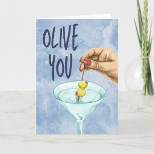 Olive You Dirty Martini Card