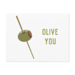 Olive You (I Love You) Funny Romantic Valentine Holiday Postcard Olive You (I Love You) Funny Romantic Valentine Holiday Postcard