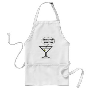 Olive You Martini Adult Apron