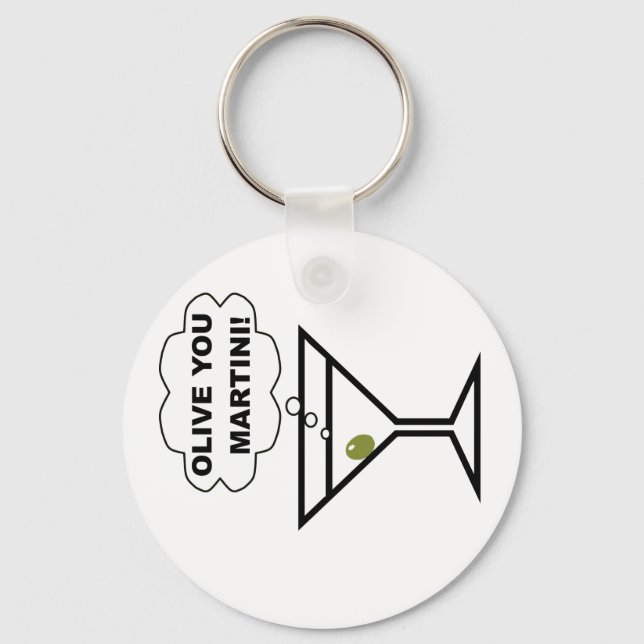 Olive You Martini Keychain (Front)