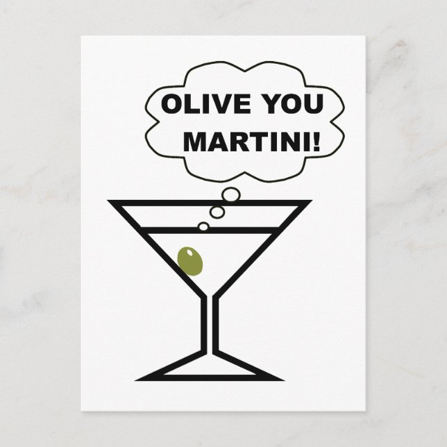 Olive You Martini Postcard (Front)