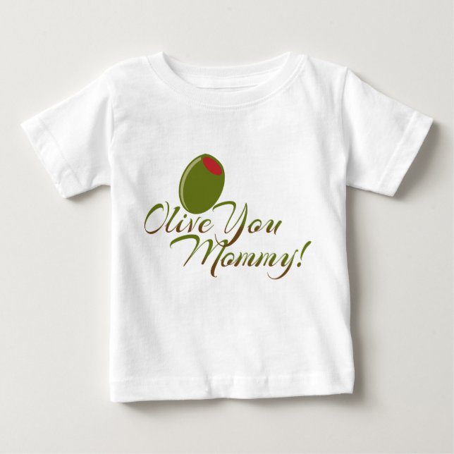 "Olive You Mommy" Cute Baby bodysuit (Front)