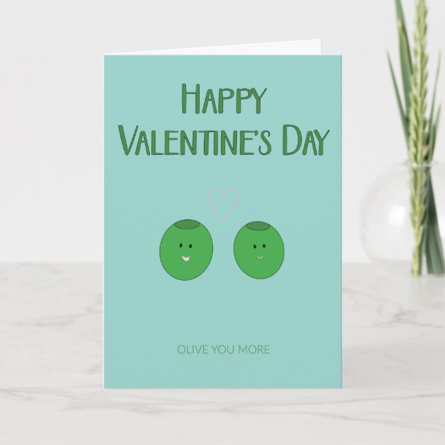 Olive You More Valentine's Day Card (Front)