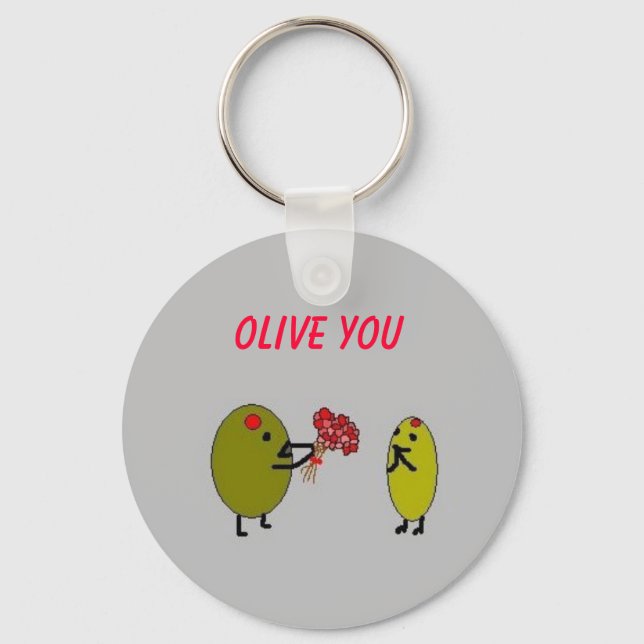 OLIVE YOU - Olives in Love - keychain (Front)