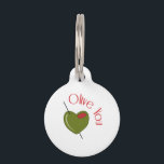 Olive You Pet ID Tag<br><div class="desc">This design will make a wonderful Valentine decoration.</div>