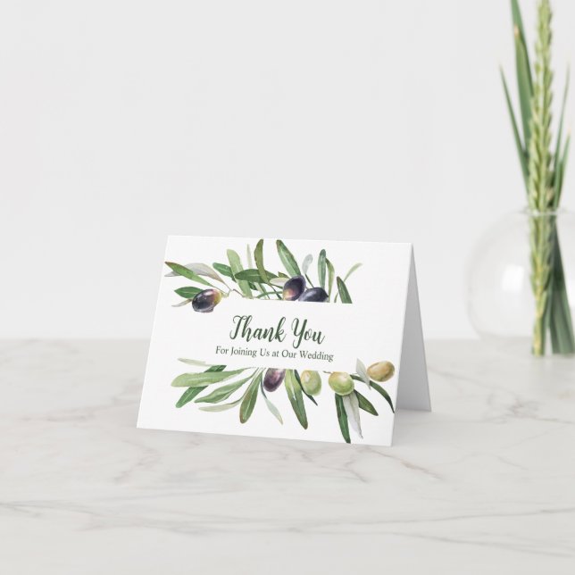 Olive You Small, 4" x 5.6" Folded Note Card (Front)