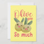Olive You So Much Funny Food Pun  Thank You Card