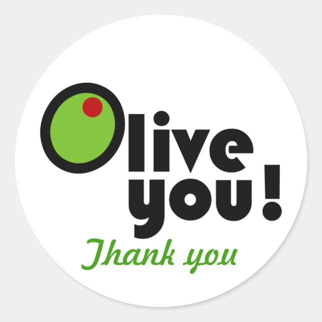 Olive You! Thank you sticker (Front)