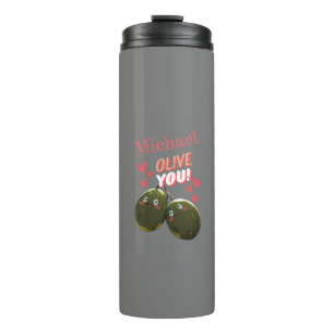 Olive You Two Olives Hearts Thermal Tumbler